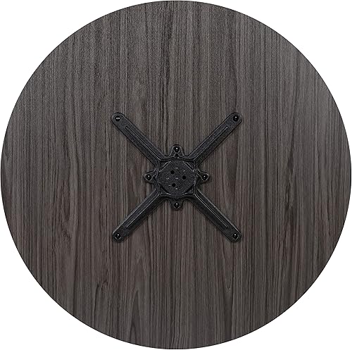 Miniatura 6 de BizChair Mesa de conferencias redonda multiusos de 36 pulgadas en gris rústico para oficina