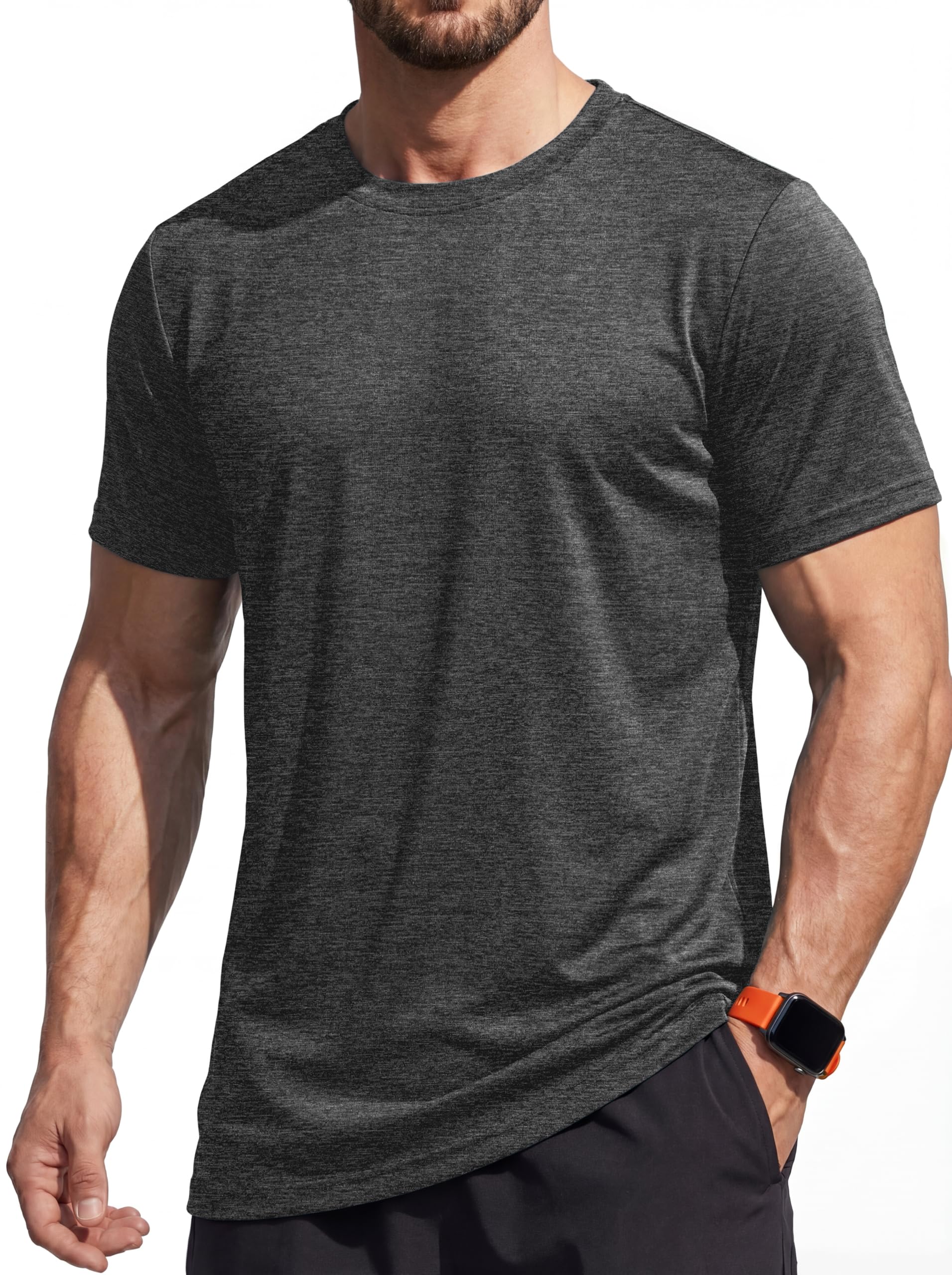 MAGCOMSEN Herren Sportshirt Atmungsaktiv Laufshirt Leichte Trainingsshirt Funktionsshirt Wandershirt Sommer Kurzarm T-Shirt für Männer