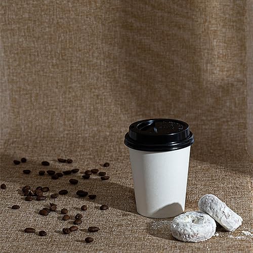 Miniatura 5 de Paquete de 200 tapas Tapas para tazas calientes de papel de 8 onzas, taza de café para bebidas frías o calientes, té, café, chocolate caliente