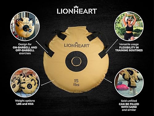 Miniatura 6 de Lionheart Sand Weight Plates Set of 2, OnOff Barbell Weight Lifting Sandbag Workout Equipment Home Gym Training, Exercising, Travel Bumper Ruck