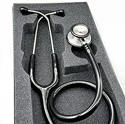 Estetoscópio Adulto Duplo Inox Eternity Es1501 BIC Preto - Ideal enfermagem e estudantes 05 Anos de Garantia