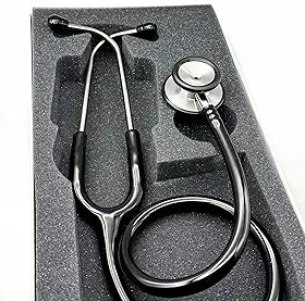 Estetoscópio Adulto Duplo Inox Eternity Es1501 BIC Preto - Ideal enfermagem e estudantes 05 Anos de Garantia
