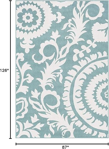 Vista 85 de Alysia - Alfombra de interior y exterior beige y crema, 3 pies 6 pulgadas x 5 pies 6 pulgadas