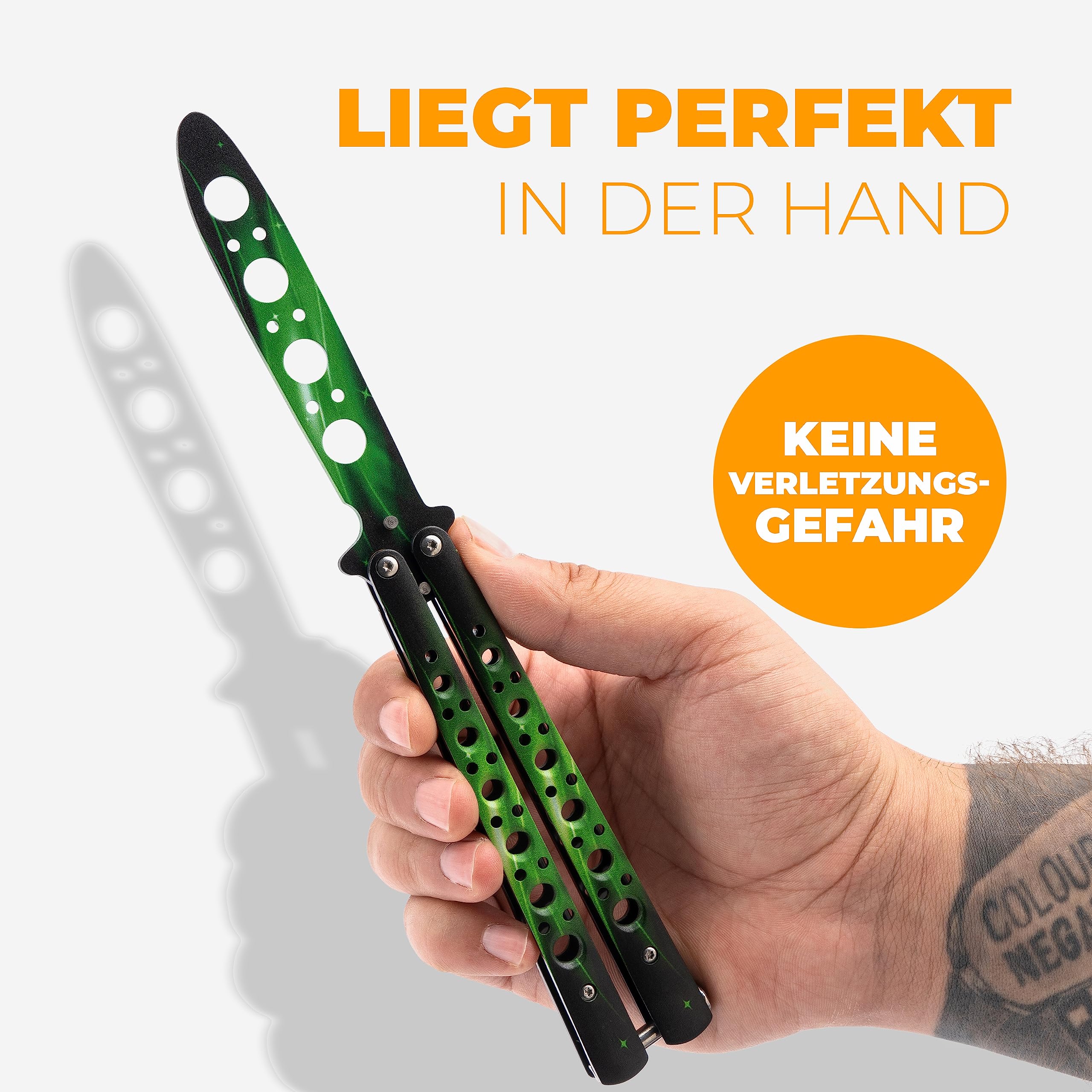 Gamma Butterfly Trainer Balisong Cuchillo Entrenamiento Hoja Roma para Trucos