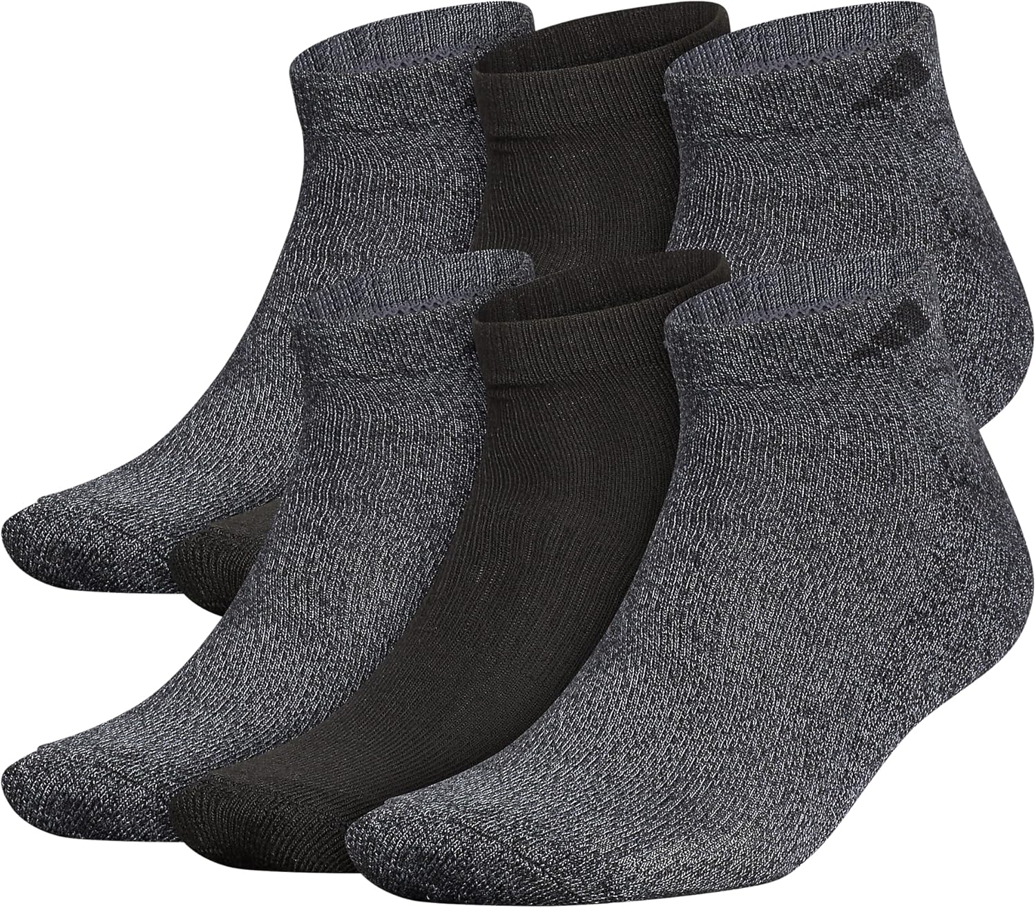 adidas Men's Athletic Cushioned Low Cut Socks with Arch Compression for a Secure Fit (6-Pair) Large Black/Onix Grey