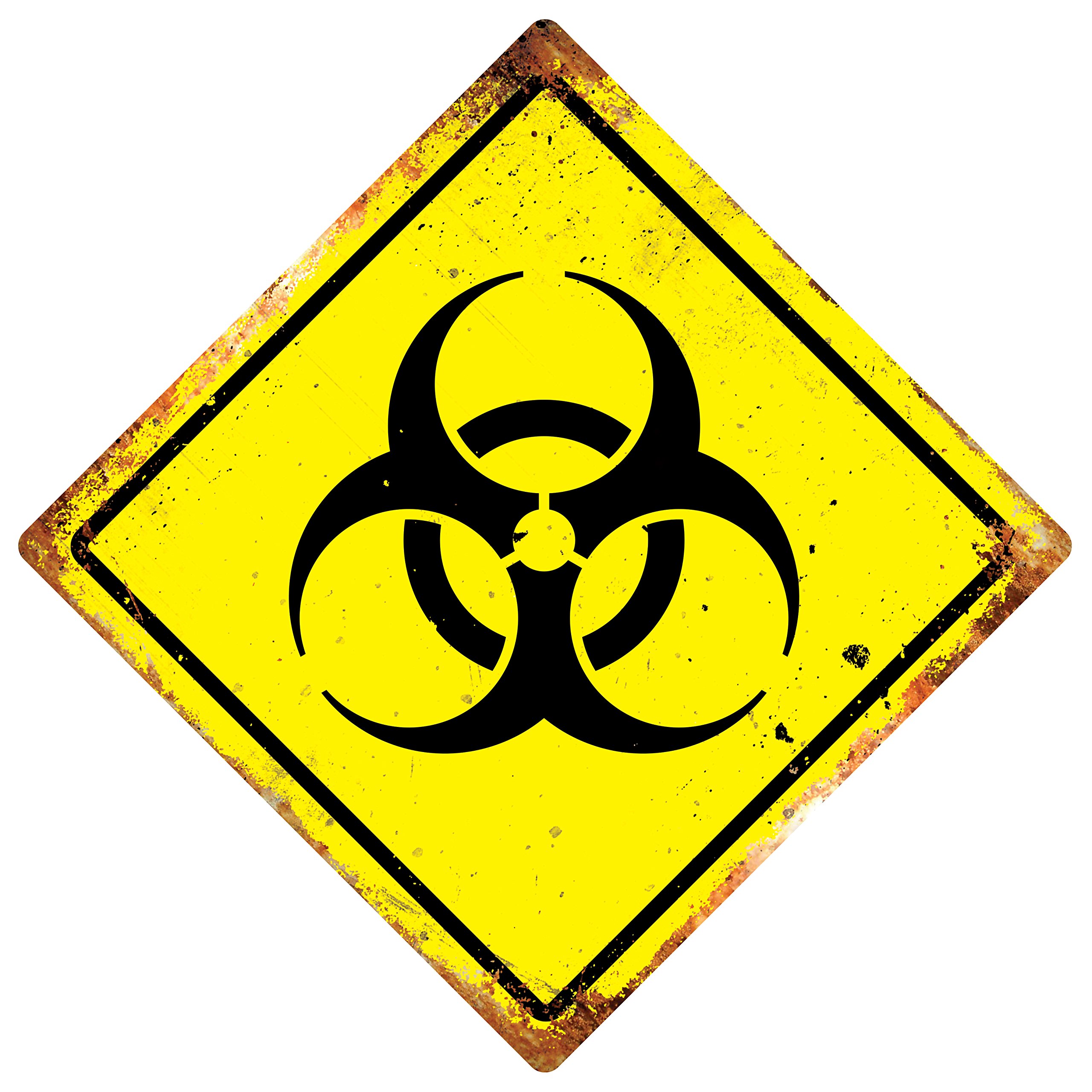 WTF | BIOHAZARD SYMBOL | Diamond Metal Wall Sign Plaque Art | Warning Room (SMALL 15X15CM)