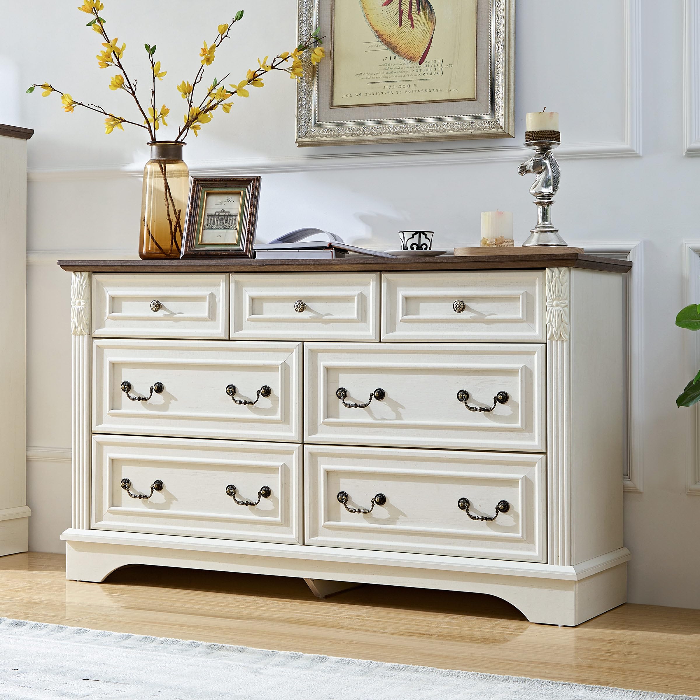 cottagecore dresser Amazon.com: BOSHIRO Farmhouse 7 Drawers Dresser, Dressers for Bedroom, 54