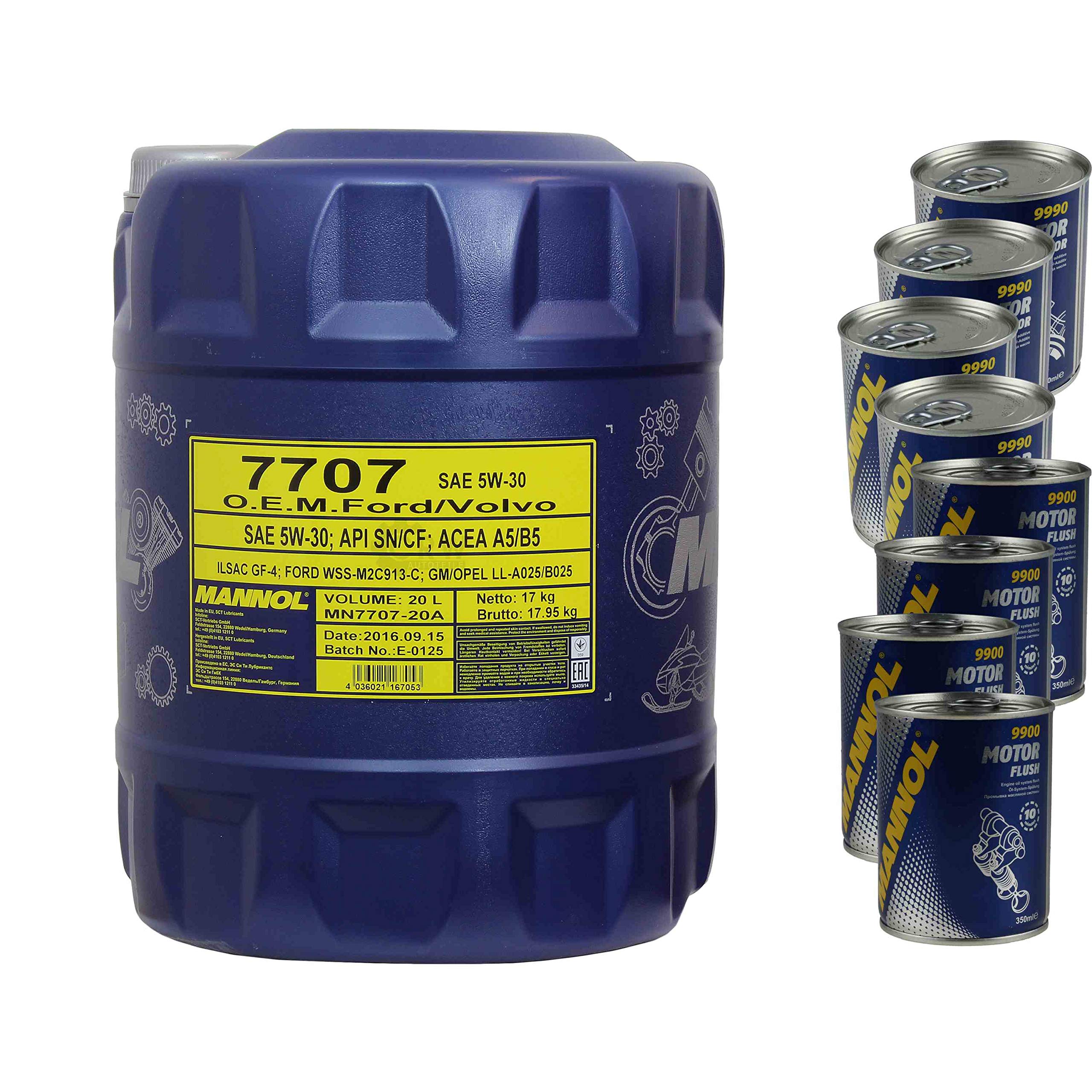 20L Motoröl MANNOL 7707 5W-30 4xMotor Doctor+Motor Flush