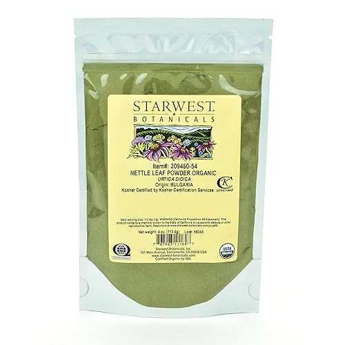 Starwest Botanicals Polvo de hoja de ortiga orgánica, 4 onzas
