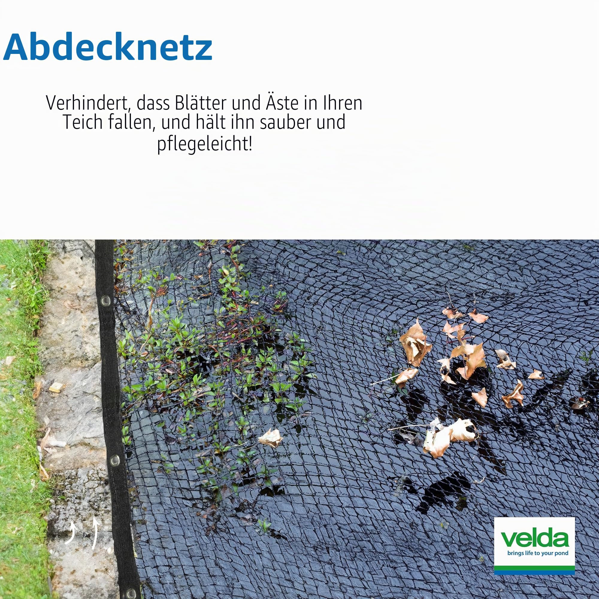 Velda Teichabdecknetz 6 x 5 Meter – Schutz vor Blättern, Reihern und Anderen Räubern