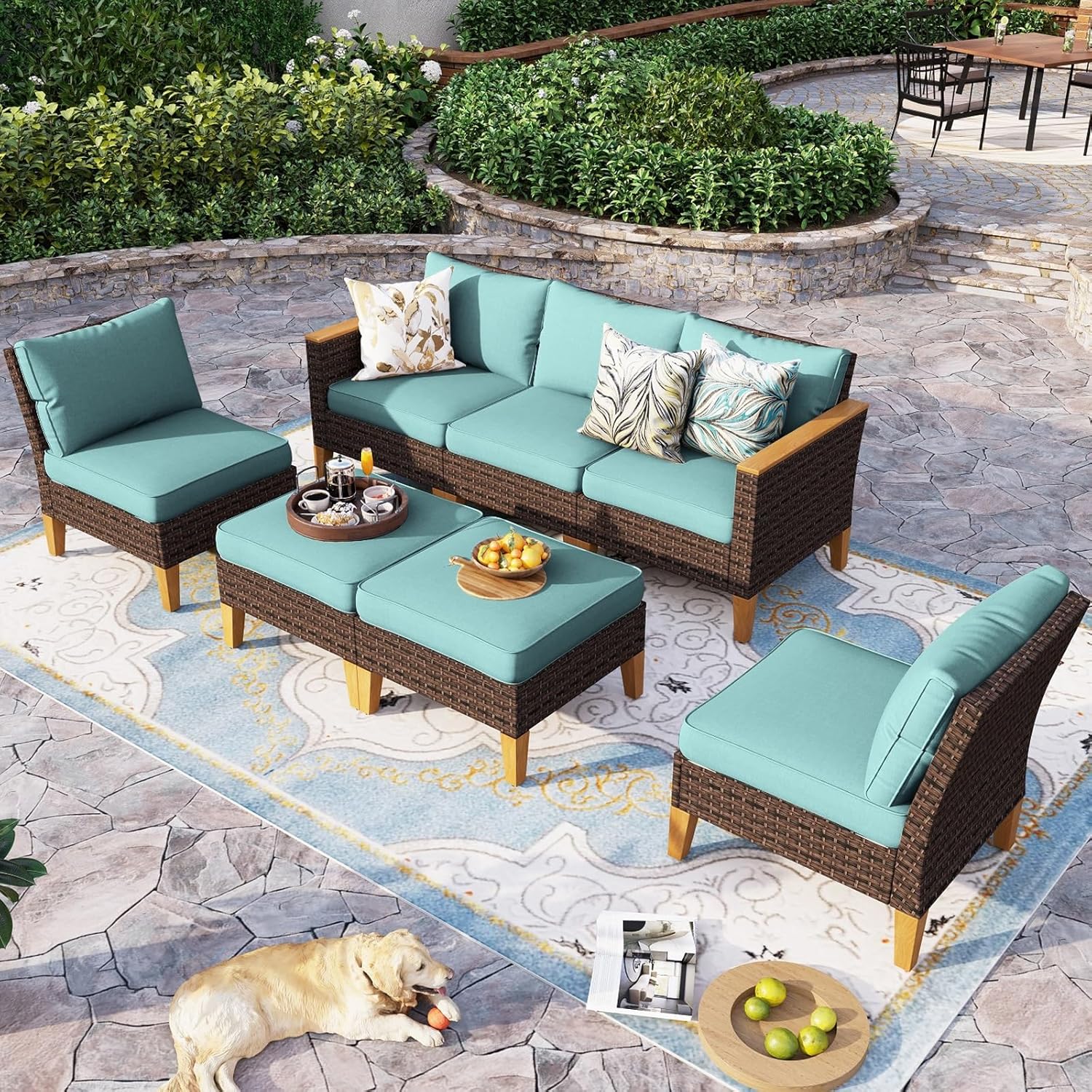 Amazon.com: Sophia & William Oversized Patio Furniture Set, 7 Piece ...