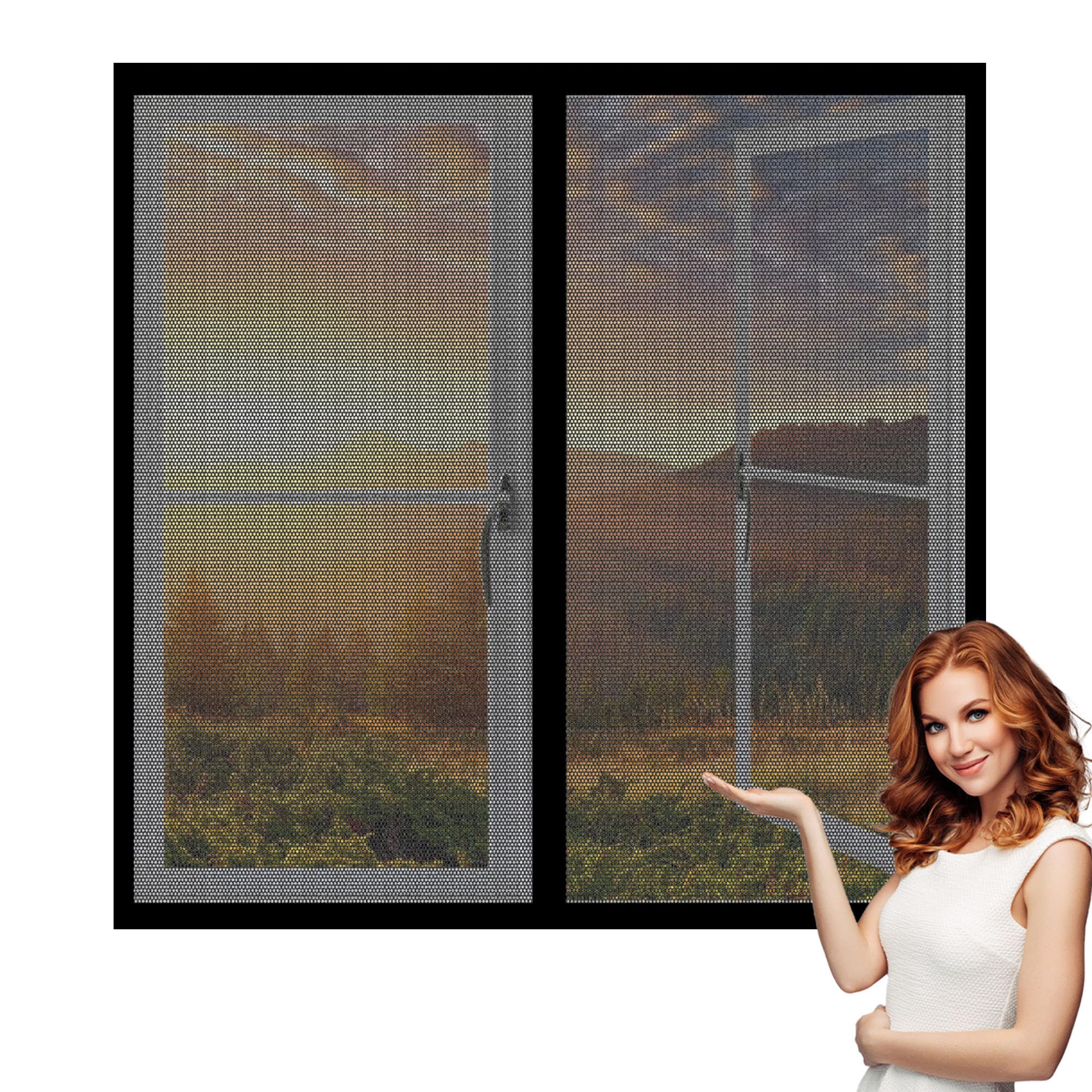 Fly Screens Windows 175 x 140 cm Prevents Insects Flies Mosquitoes from Entering The Room Fly Screen for Window Custom Size for Windows Doors and Patio Screens, Black