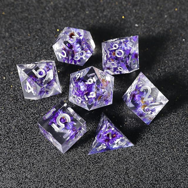Foto 5 de 7 de Dados de juego flor para mazmorras y dragones 7 piezas D4 D6 D8 D10 D12 D20 D% Ttrpg MTG RPG DND Dados juego…