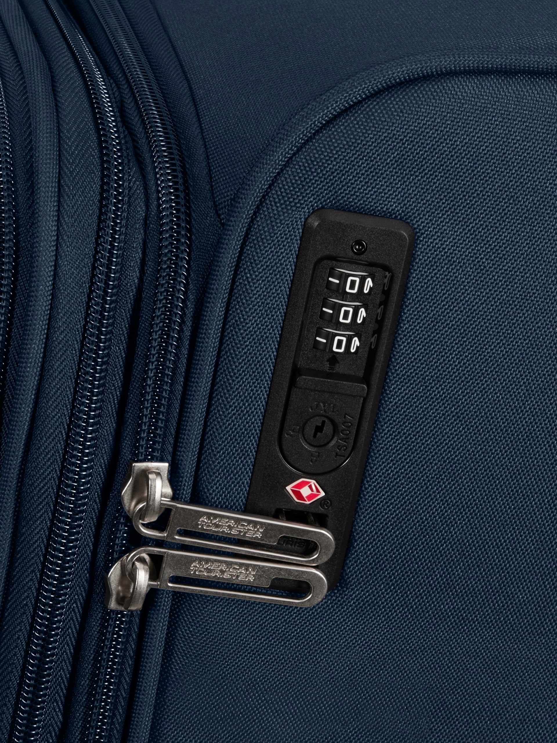 American Tourister Poproll - 3-czesciowy zestaw walizek miekkich (Bagaz podreczny, Srednia, Duza), Lekki - Niebieski (Navy)