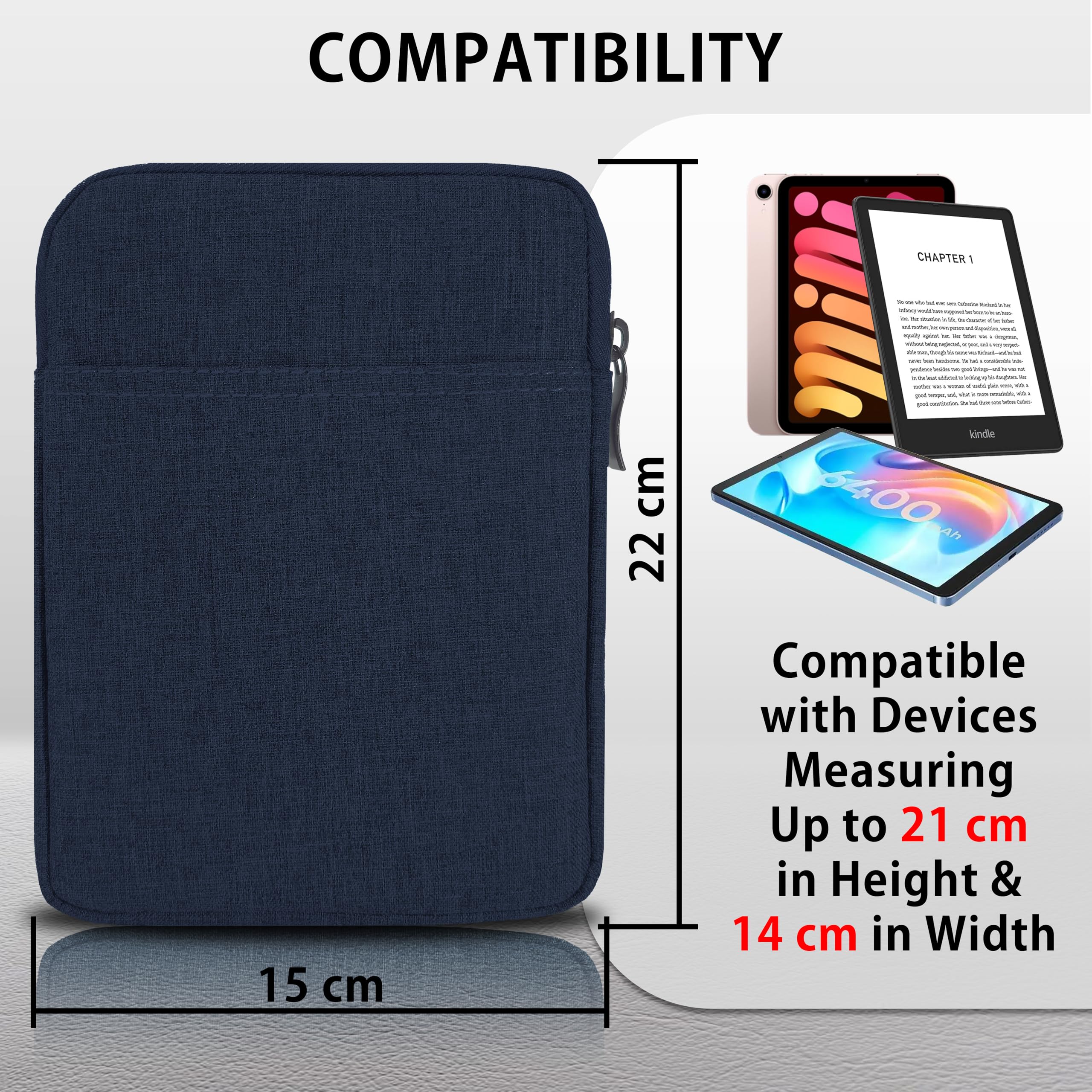 Pochette De Transport Nylon Rose Pour Tablette 7 Pouces – Étui Protecteur Étanche Et Résistant, Idéal Kindle Oasis & Autres