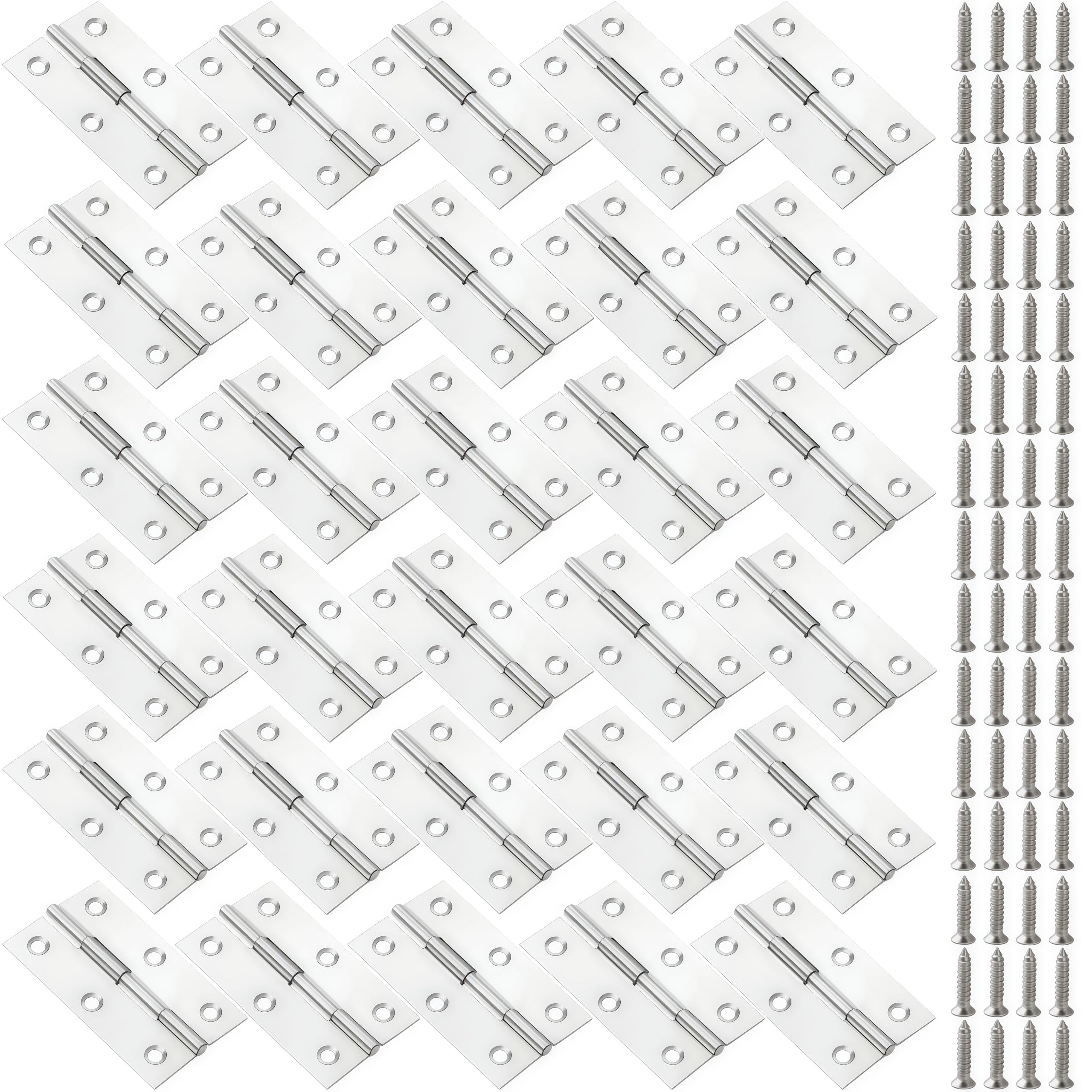 Vbnexyr Regular Door Hinges 30 Piece Pack Of Stainless Steel Folding Hinges For Home Furniture Hardware Wooden Boxes Doors Windows And Diy Projects 3 Inch Joint Hinges