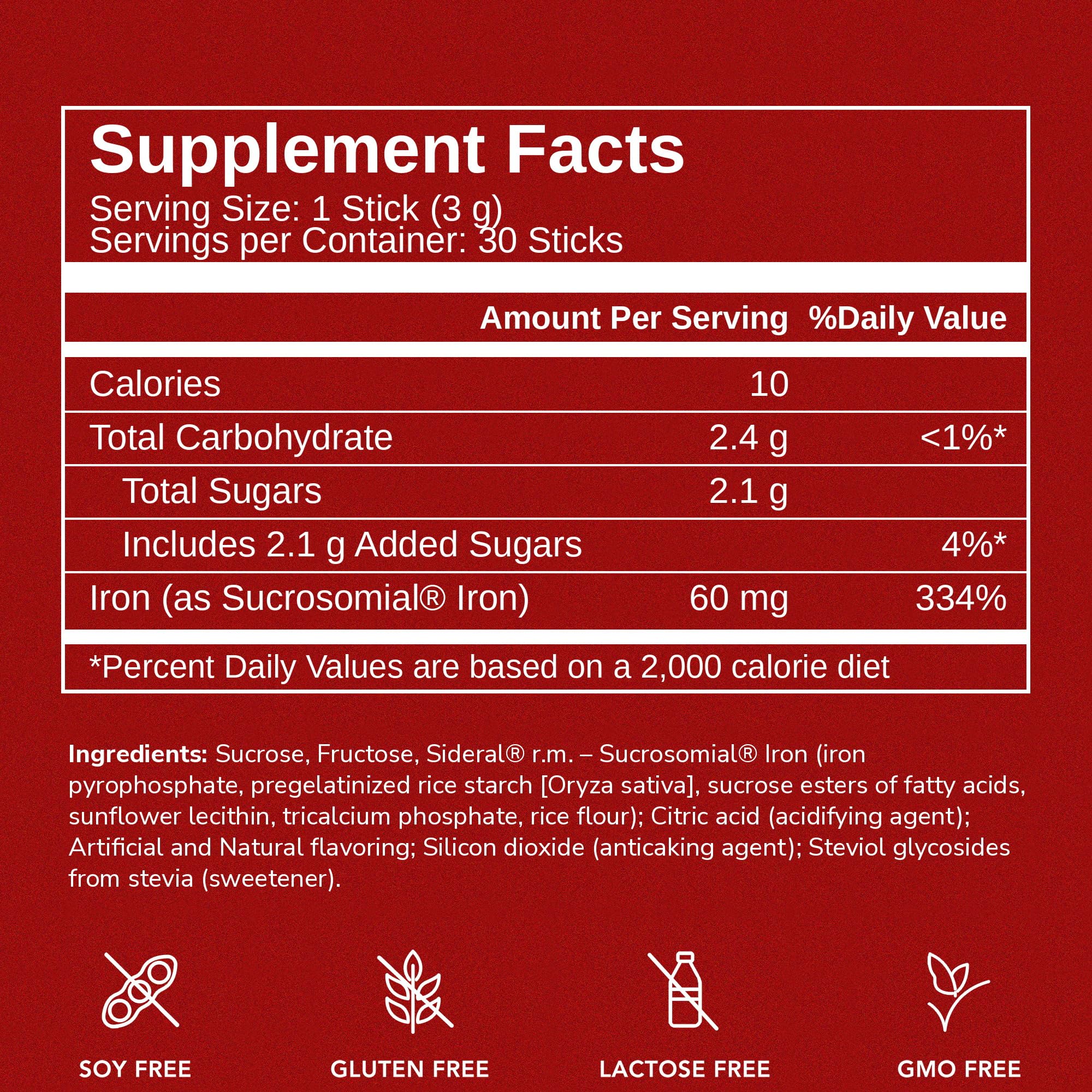 Extra Strength Sucrosomial Iron Supplement for Women and Men - Clinically Proven to Increase Levels Without Side Effects, Gentle on Stomach, 7X Higher Absorption for Anemia & Energy, Drink Mix, 30ct — Amazon image 7
