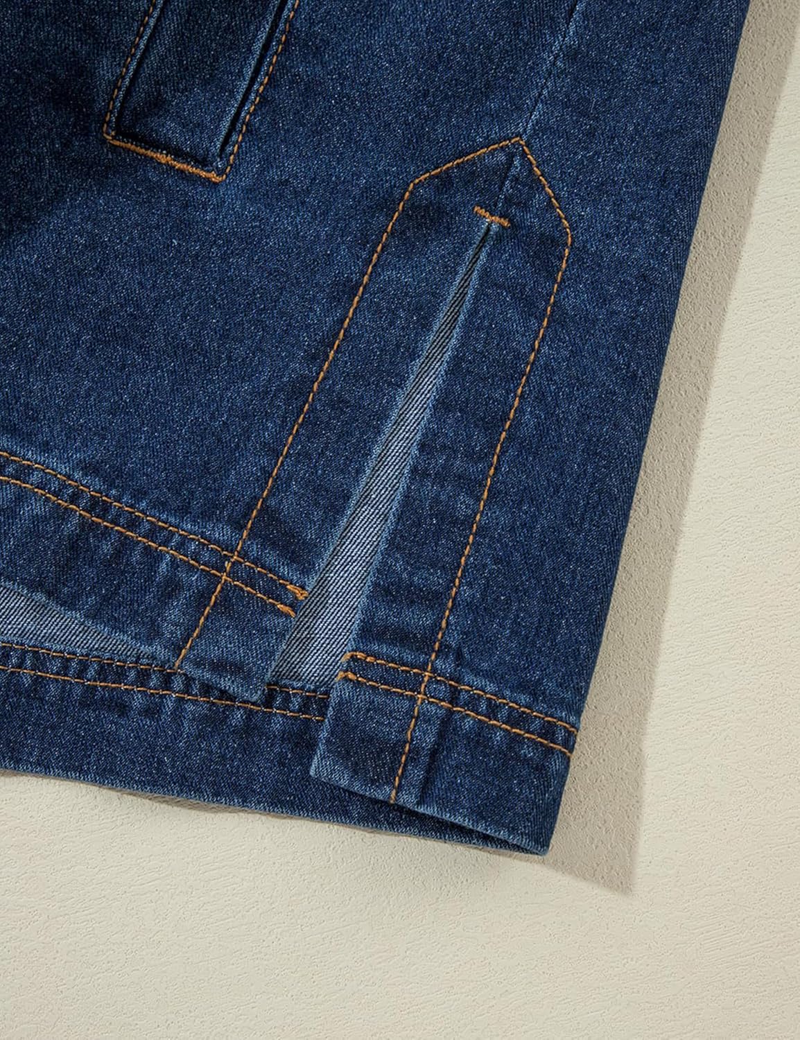 Womens Oversized Button Down Denim Jacket Long Sleeve Boyfriend Jean Shacket Jacket Coat with Pockets - Image 5