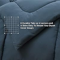 Vista 5 de Bedsure Paquete de relleno de edredón individual XL, sábanas individuales XL, color azul marino