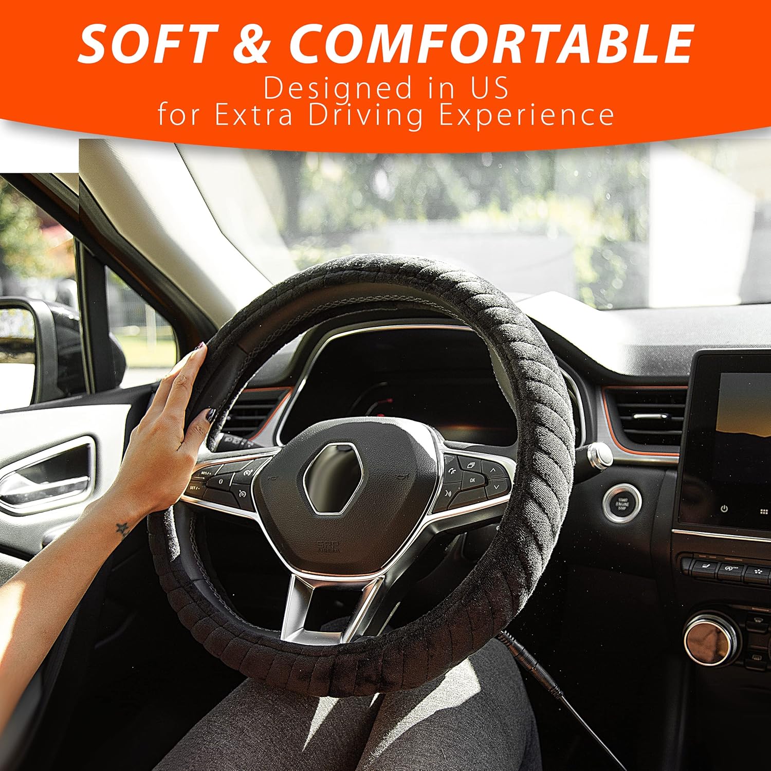 Heated Steering Wheel Cover Wireless With USB Rechargeable Battery