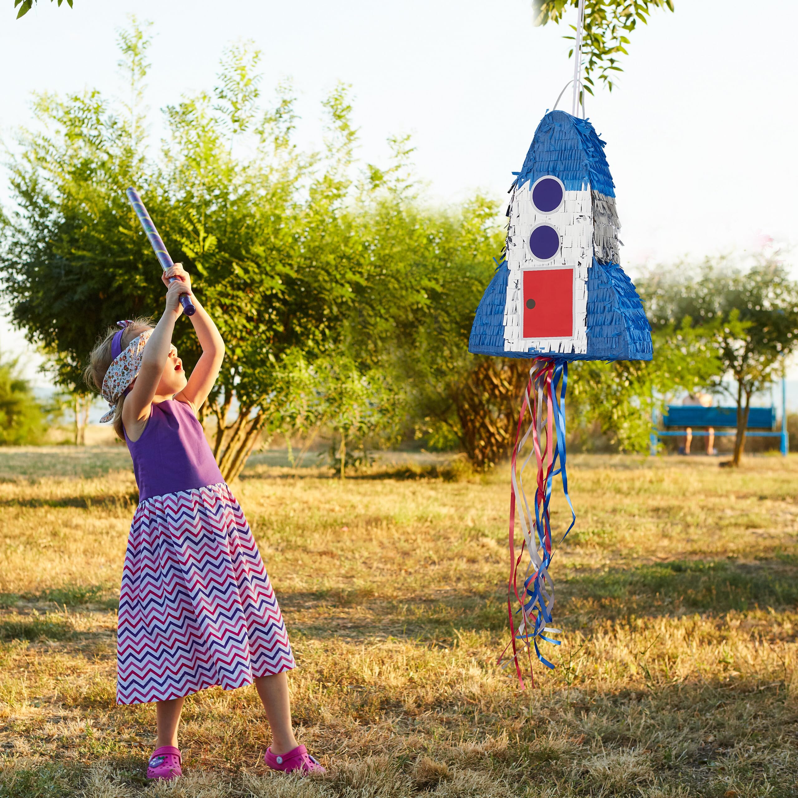 Relaxdays Pignatta Razzo, Piñata Vuota da Appendere e Riempire, Gioco da Festa di Compleanno, Bambini e Adulti, Colorato