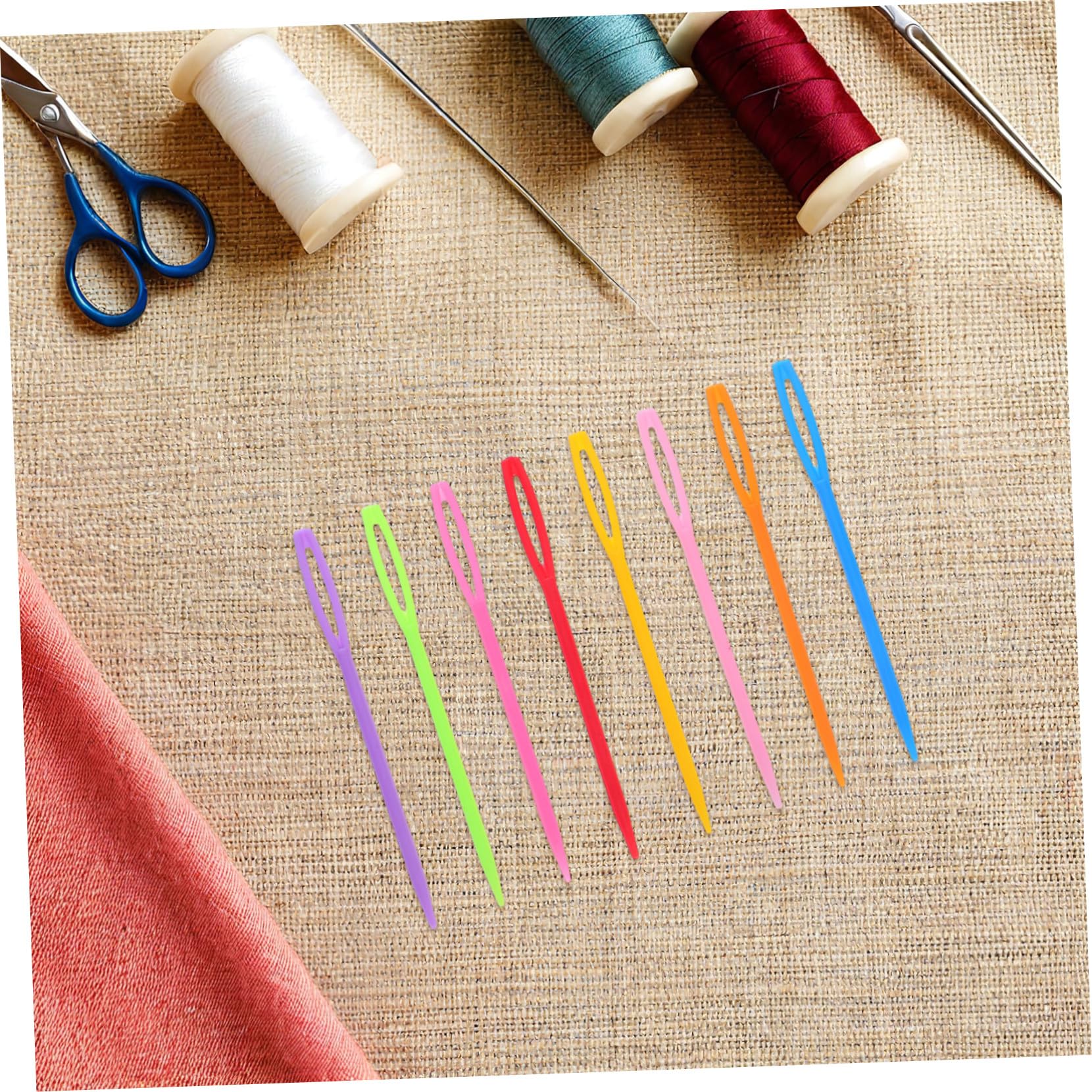 SHINEOFI 2000pezzi Aghi da Cucito in Plastica Colorata Cruna Grande Smussati per Filati e Arazzi Aghi da Maglia e Rammendo