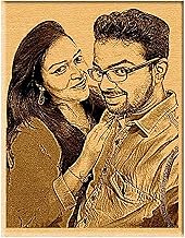 Giftanna Couple photo without text Engraved Wooden Photo plaque/Frame