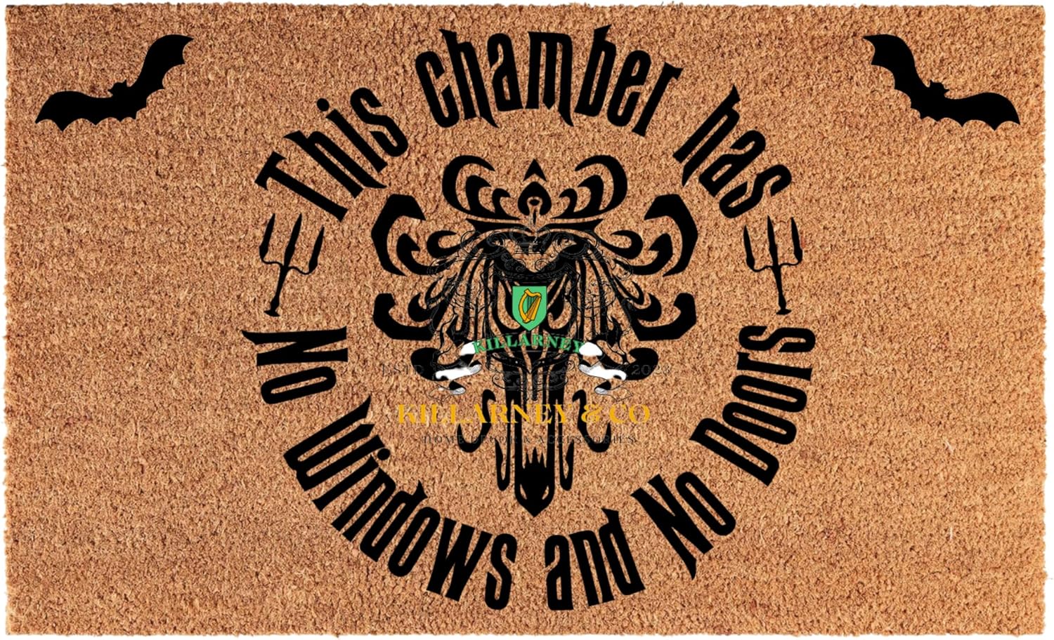 The Haunted Welcome Foolish mortals Doormat Decor Mansion Door Mat Decoration Halloween Haunted Party Decoration Christmas Decor (Welcome Foolish)