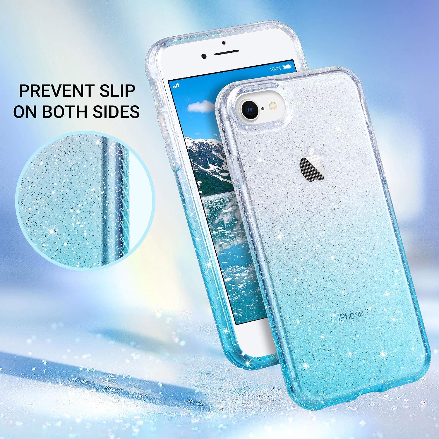ULAK iPhone SE Case 2020/2022, iPhone SE 2nd /3rd Generation Case, iPhone 7 8 Case, Clear Soft TPU Shockproof Protective Phone Case for iPhone SE (3rd and 2nd gen) and iPhone 8/7 4.7'', Clear Blue