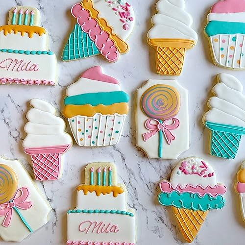 Miniatura 4 de Cortadores de galletas de helado, cono de helado de verano, moldes de galletas para pasteles de panadería, moldes de metal de acero inoxidable para