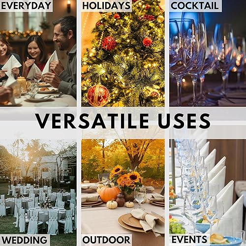 Miniatura 6 de Native Fab Juego de 4 servilletas de tela sólida, 100% algodón, lavables, reutilizables, de 17 x 17 pulgadas, servilletas de decoración de mesa para