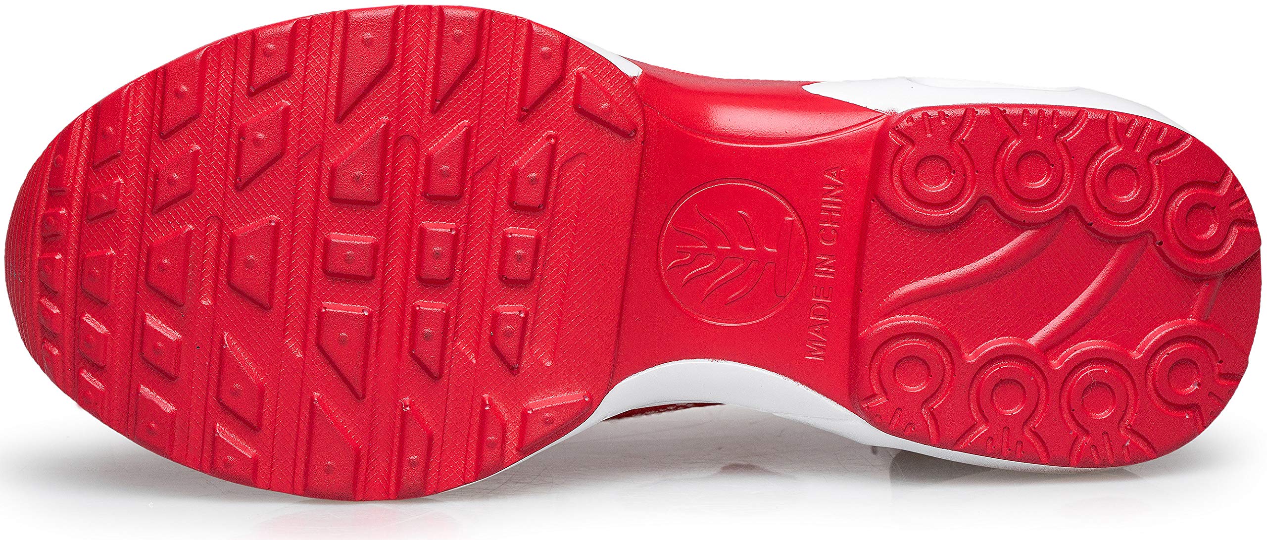 DOUSSPRT Damen-Wanderschuhe zum Reinschlüpfen, Sneaker, für Damen und Mädchen, Netzstoff, Luftkissen, Plateau, Loafer, modisch, lässig, rot, 40 EU
