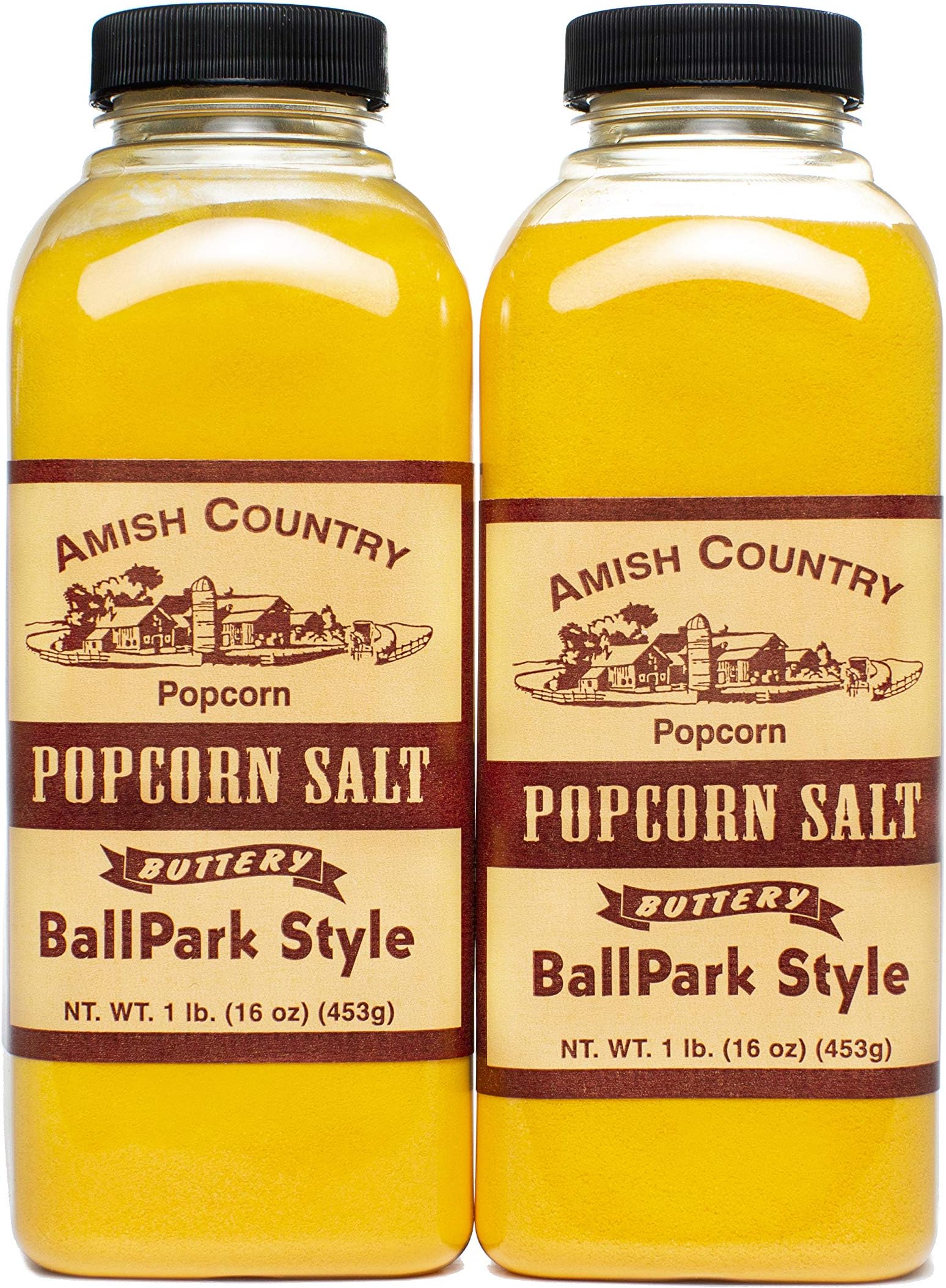 Amish Country Popcorn | 2-1Lb Bottles | Ballpark Buttersalt Popcorn Salt | Old Fashioned, Non-GMO & Gluten Free (2-1LB Bottles)