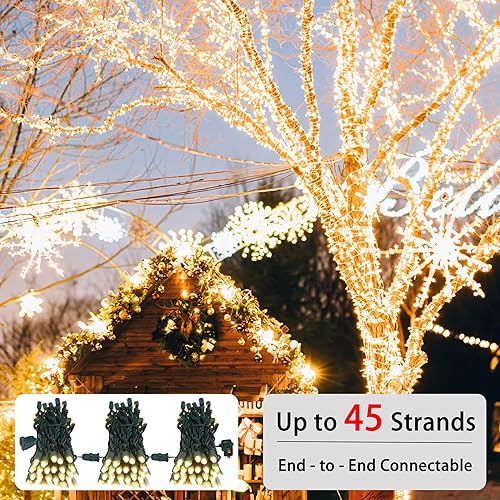Miniatura 6 de Luces LED de Navidad de color blanco cálido de 25 pies, 50 unidades, luces de Navidad blancas cálidas de grado comercial, impermeables, luces LED de