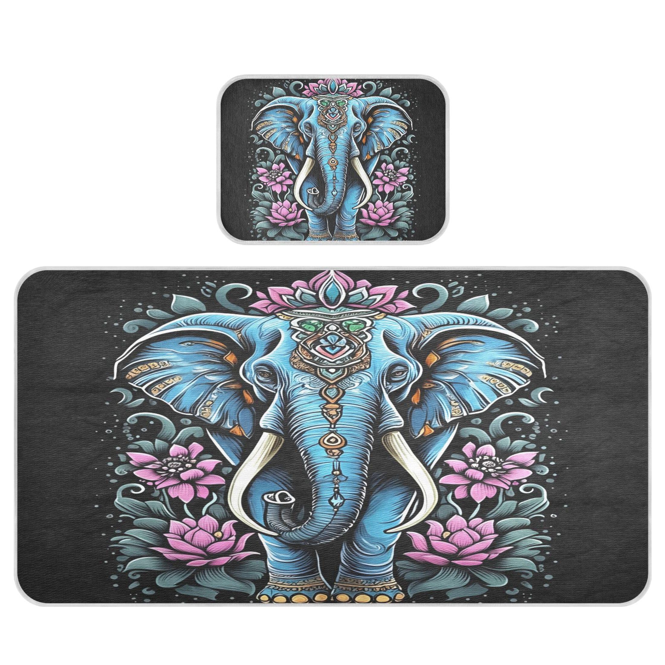 Takiito Blue Elephant Baby Cooling Mattress Pad, Soft & Breathable Cooling Mat Keep Baby Cool in Summer 28x52 in, Nursery Essential