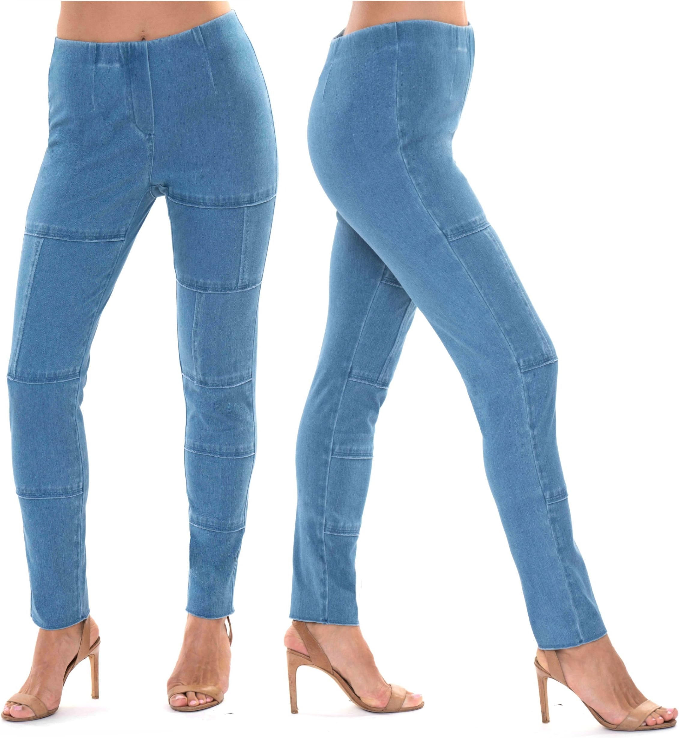 Lior paris Women’s Star Tapered Leg Pull on Pant with Enzyme Wash Vintage Blue Denim