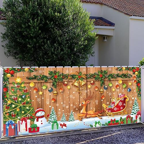 Miniatura 7 de Buryeah Pancarta de Navidad de 6 x 13 pies, decoración de puerta de garaje, cubierta grande para puerta de garaje, telón de fondo de fotos de