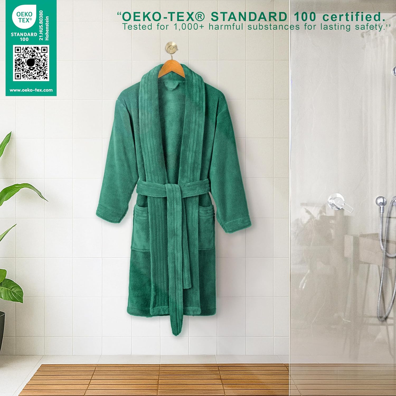 American Soft Linen Women’s Fleece Bathrobe Luxury Soft, Plush Robe for Women Cozy Spa Quality Adult Bathroom Lounge Robe - Image 3