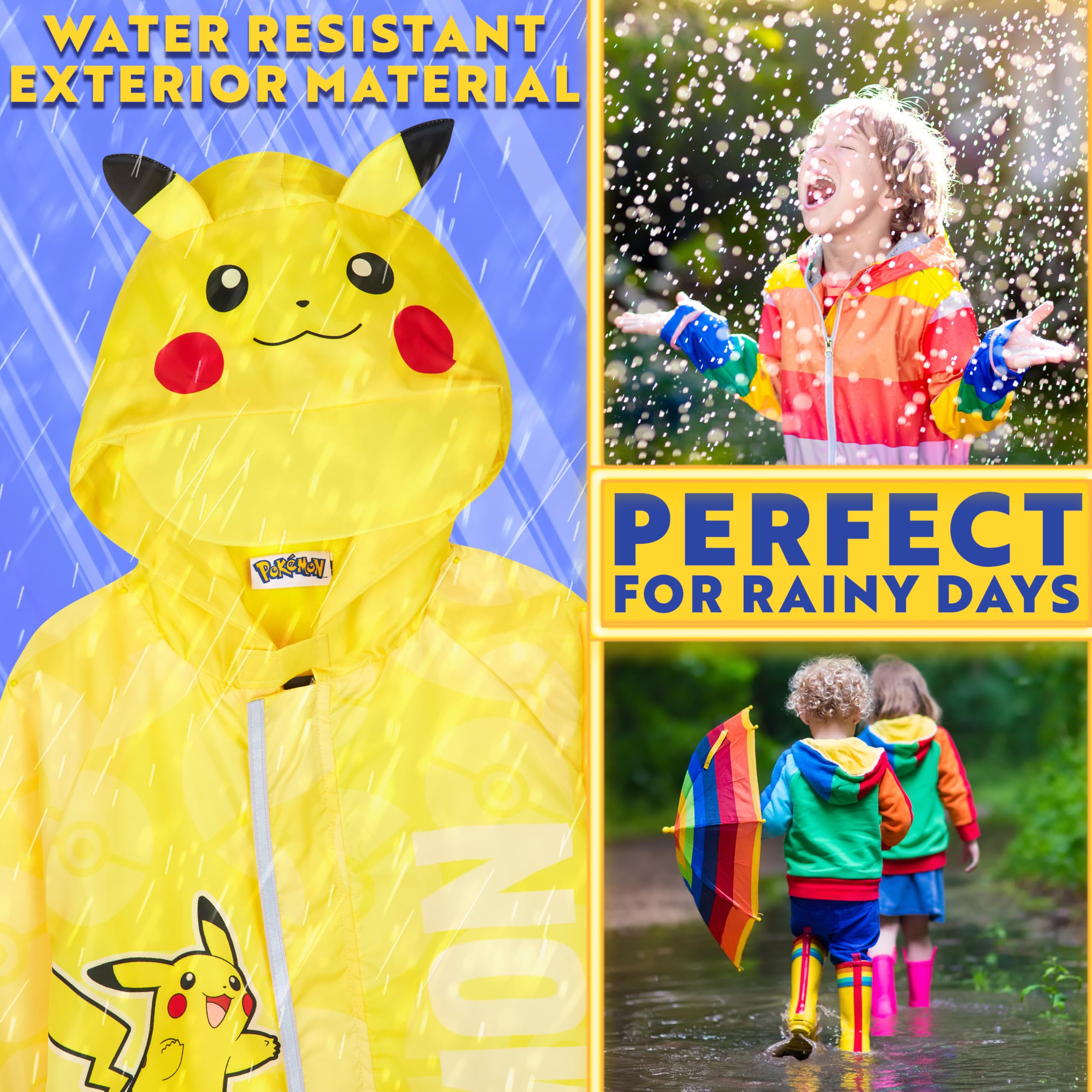 Get Trend Combinaison de Pluie Enfant Imperméable Garçon et Fille, Capuche Polaire, Manteau de Pluie Enfant, Idée Cadeau