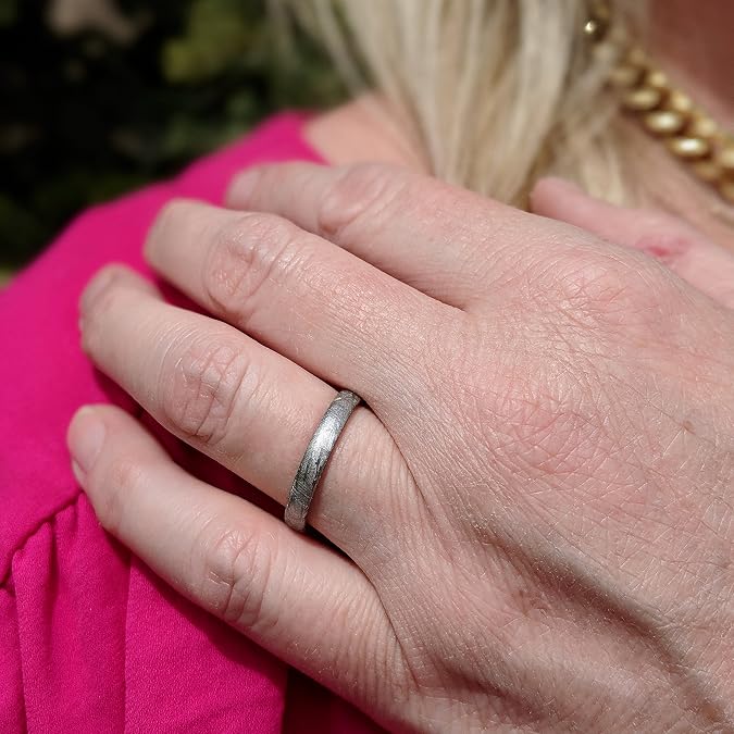 Authentic Gibeon Meteorite Ring 3mm Comfort-Fit Cobalt Chrome Band Jewelry