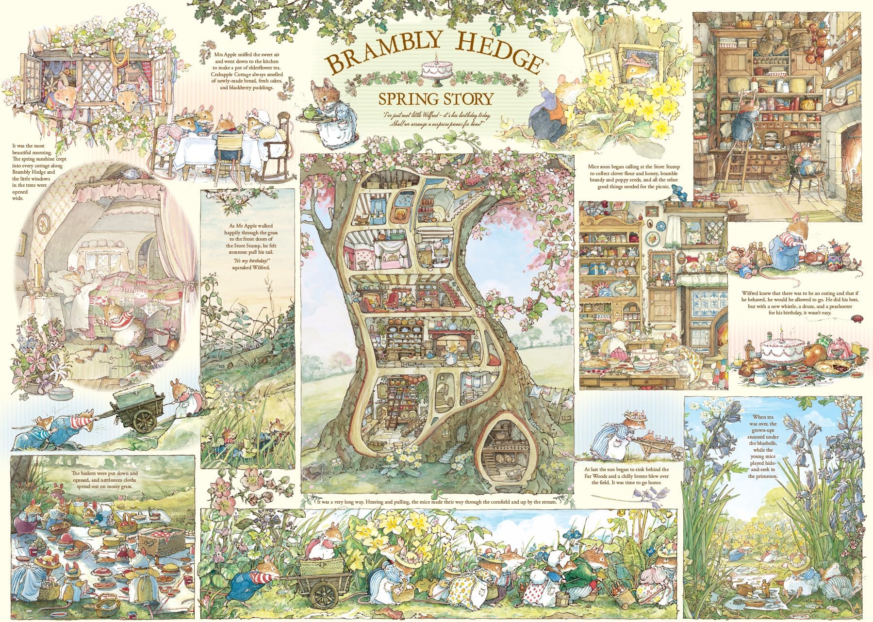 Cobble Hill 1000 Piece Puzzle - Brambly Hedge Spring Story - Sample Poster Included
