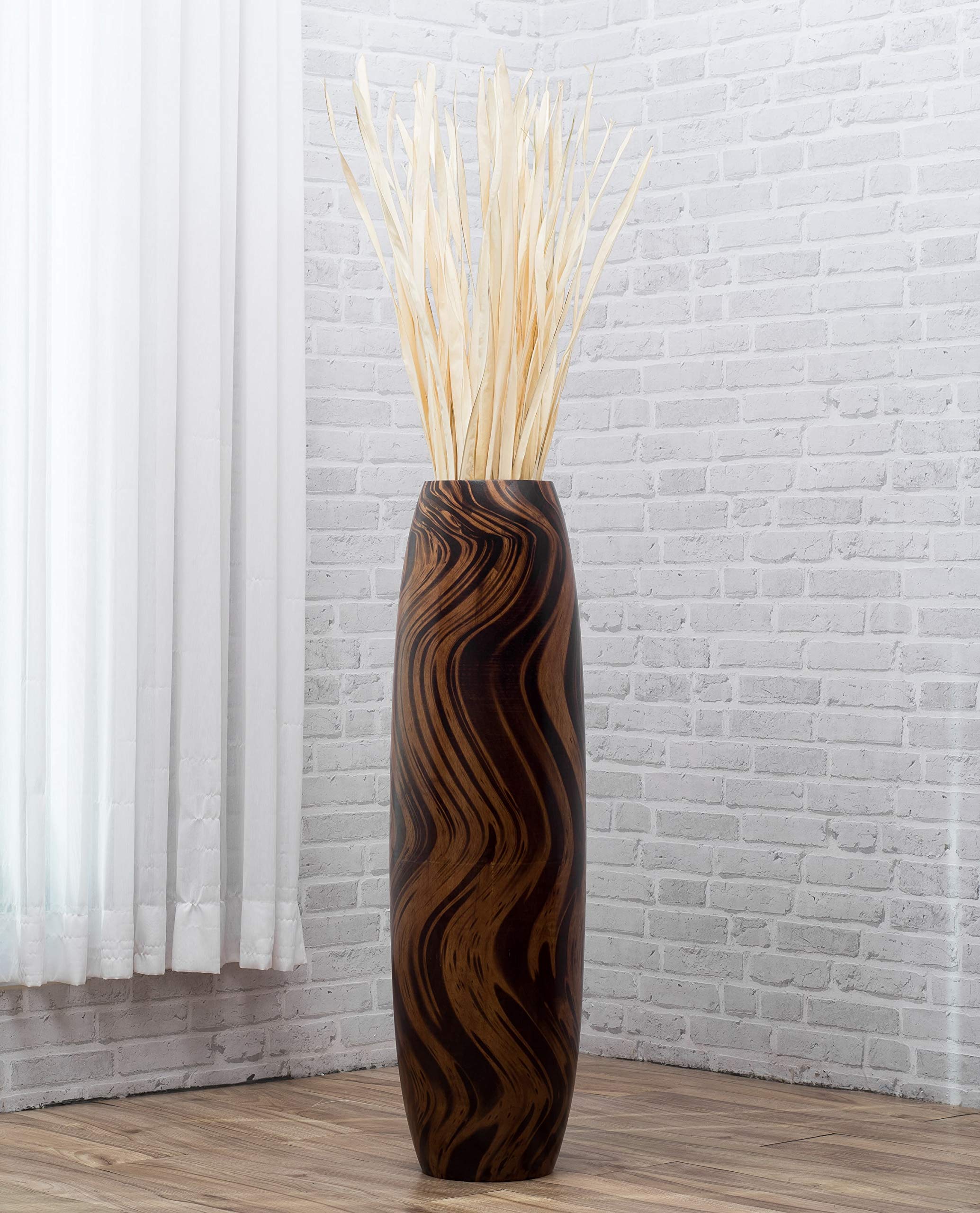 Buy LEEWADEE Large Floor Vase Handmade Flower Holder Made of Wood