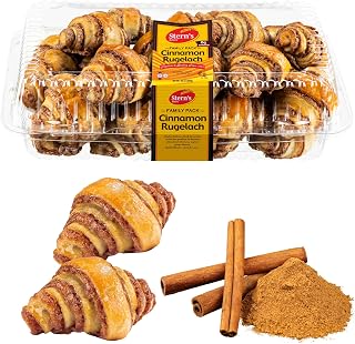 Stern’s Bakery Cinnamon Rolls Rugelach Pastries - Dairy Free, Nut Free, Preservative Free Cinnamon Buns Croissants | 19oz Approx 20 Breakfast Pastries