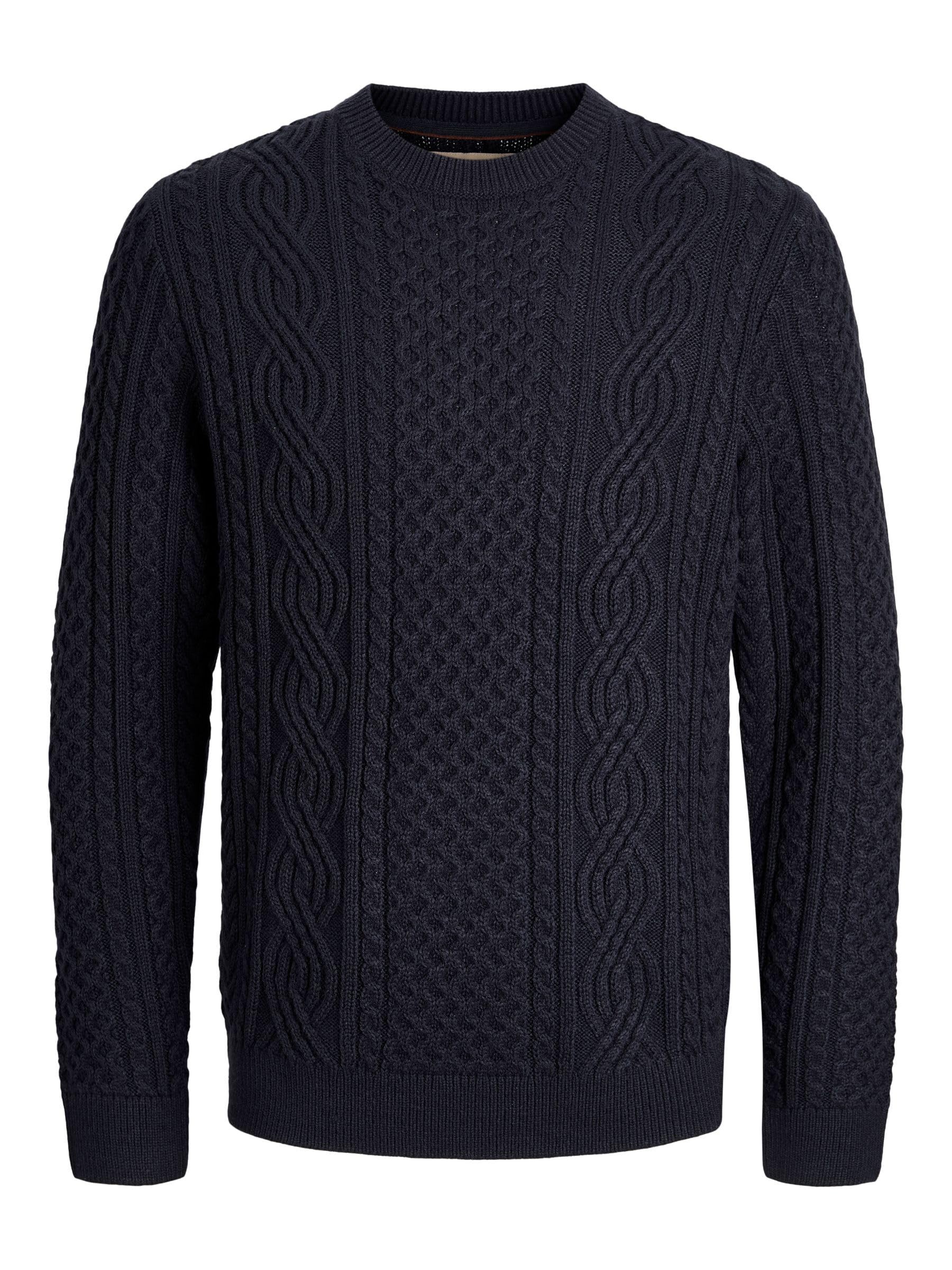 JACK & JONES Jprblusean Knit Cable Crew Neck Sn, Dark Navy, S