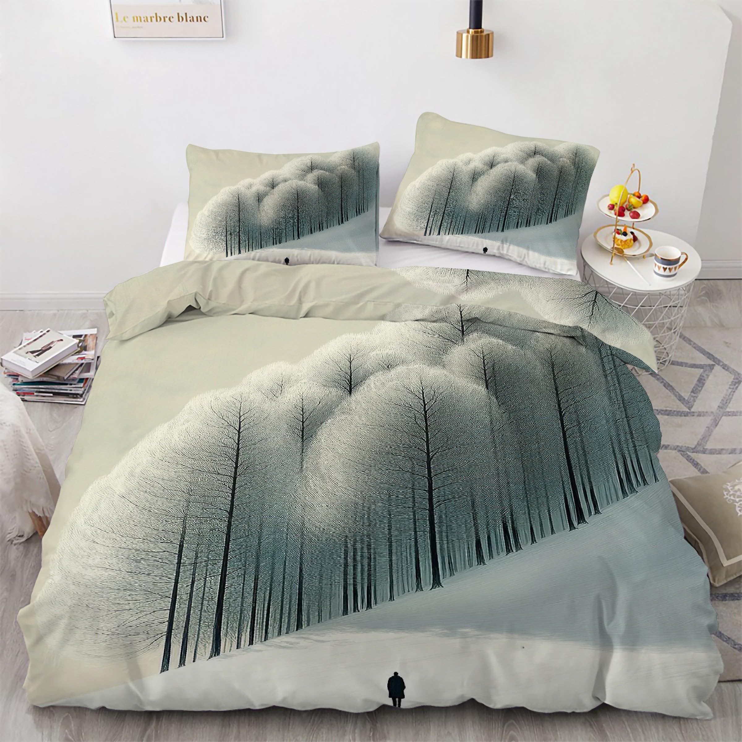 Parure de lit 90x190 neige pour transformer votre chambre en un cocon d'hiver paisible