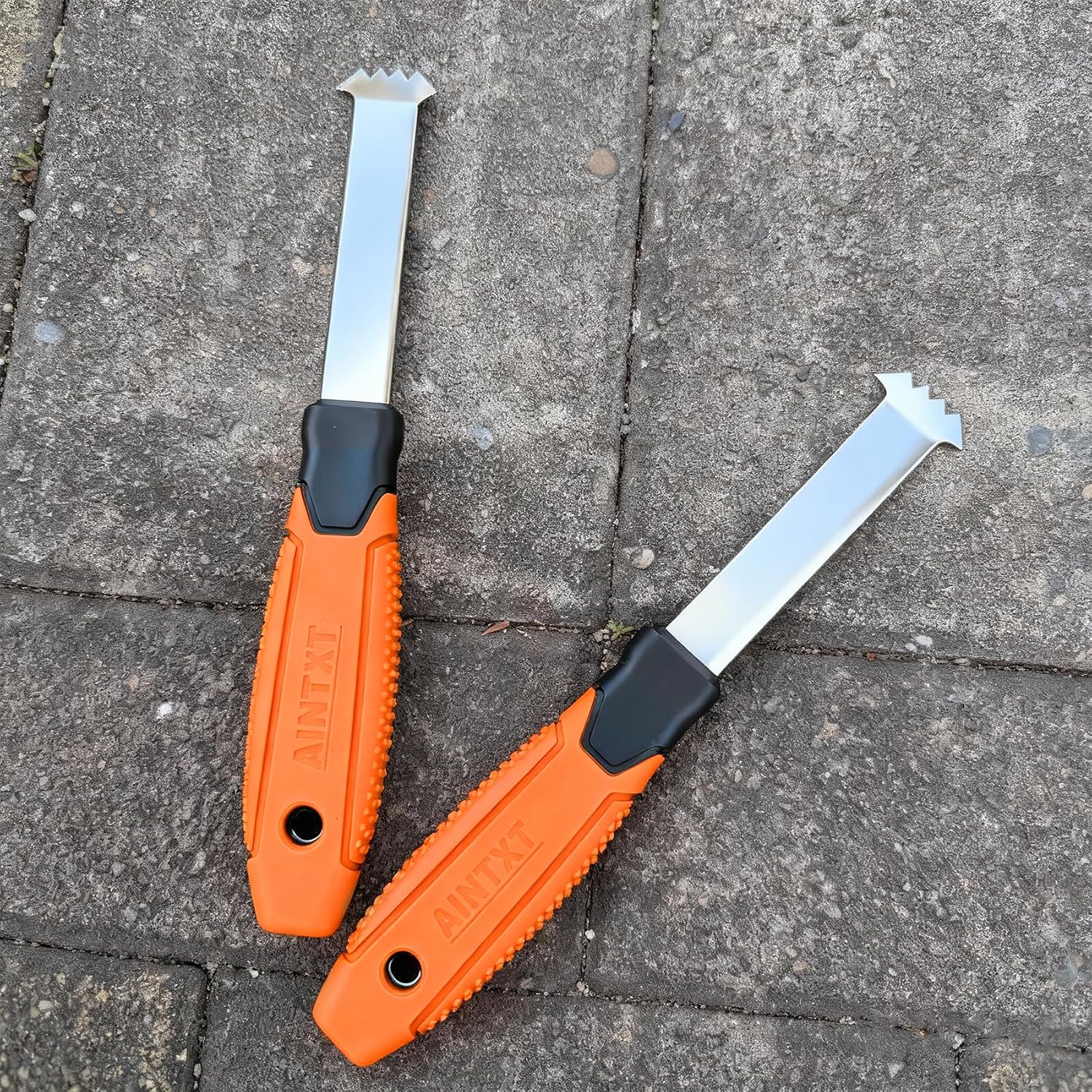 Paver Removal Tool, Extra Long Handle Paver Puller Tool with Anti-Slip Grip, Heavy Duty for Lifting Concrete Pavers, Stones, Bricks & Tiles (Orange)