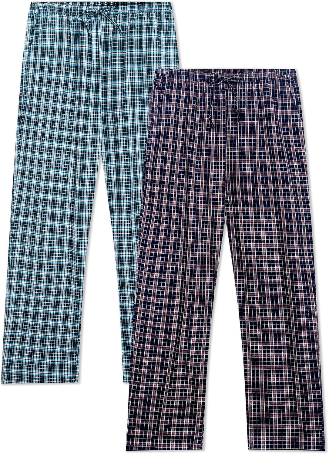 Winovia Pyjamabroek voor heren, lang, katoen, geruit, loungebroek, pyjamabroek, vrijetijdsbroek met zijzakken, rechte pasvorm, M Winovia Pyjamabroek voor heren, lang, katoen, geruit, loungebroek, pyjamabroek, vrijetijdsbroek met zijzakken, rechte pasvorm, M