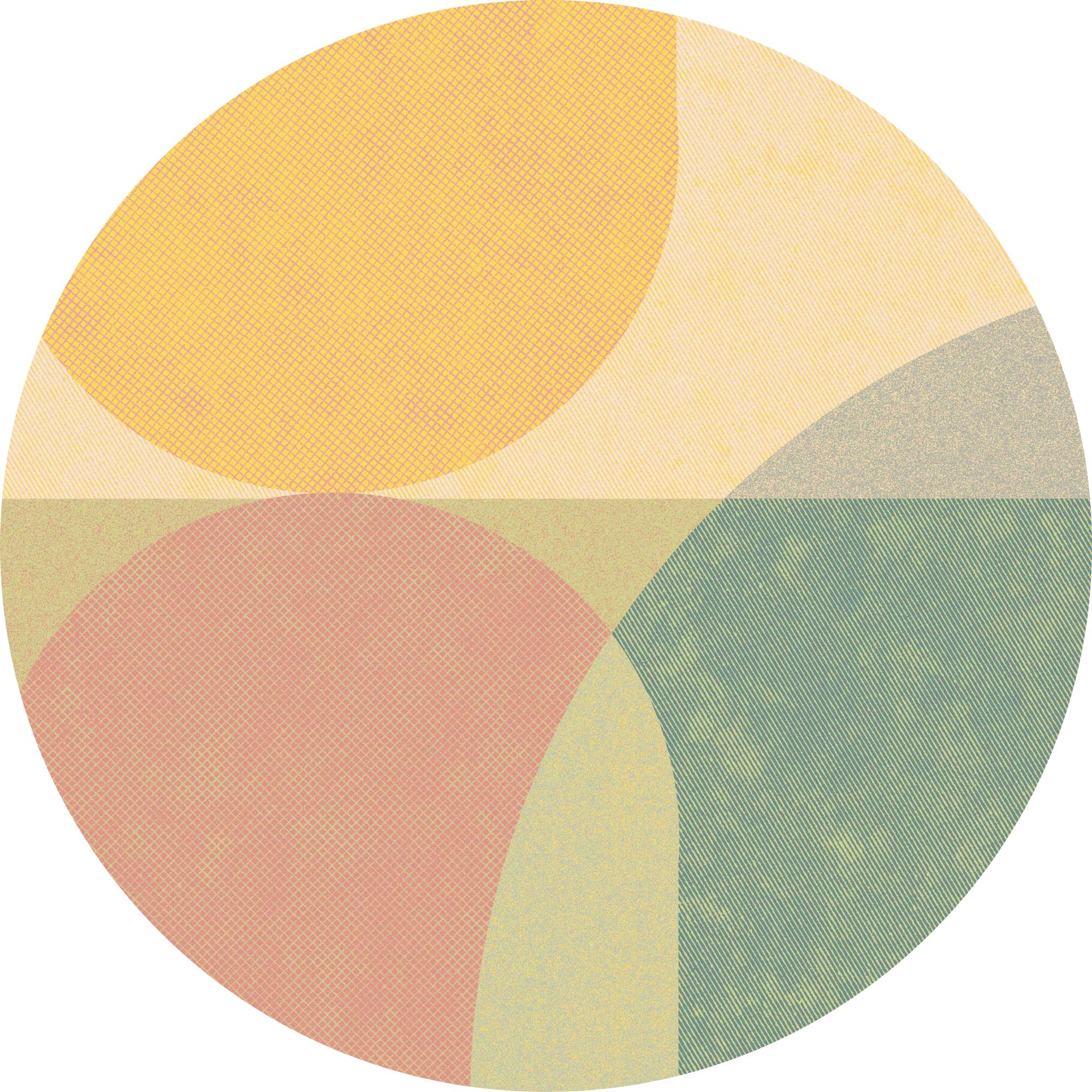 VINILIKO Design | Tapis vinyle rond abstrait Mojave [diamètre] 200 cm - Intérieur et extérieur, antidérapant, imperméable, lavable - Plusieurs tailles - Vinyle pour salon, terrasse