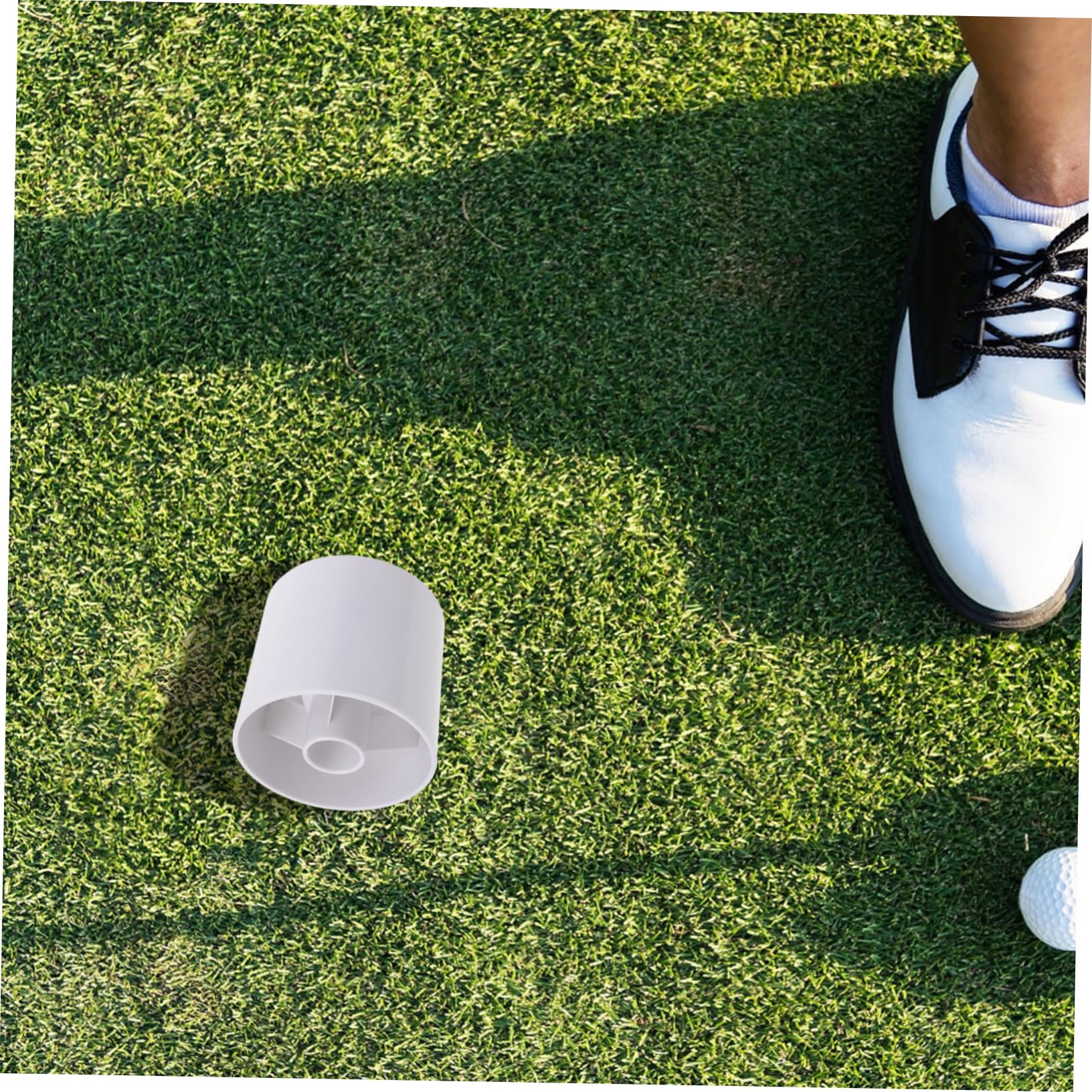 Abaodam 5 Pezzi mettendo la tazza del foro da golf buca da golf che mette tazza buco forniture per il golf strumento di allenamento per il golf plastica bianca