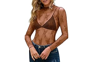 2024 Womens Mesh Sheer Long Sleeve Layering Top